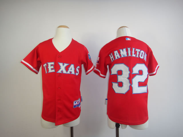Youth Texas Rangers #32 Hamilton Red MLB Jerseys